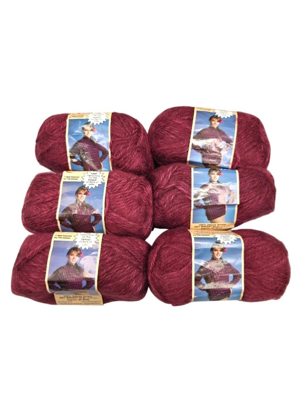 Giovanni Amora Deluxe Acrylic Yarn Purple NightShade Vintage 1985 Bulky Lot 6